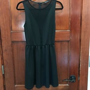 Black mesh mini dress